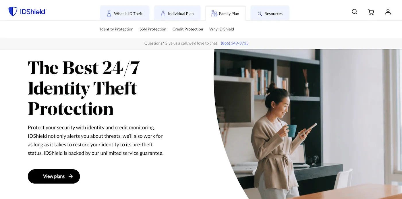 IDShield homepage IDShield homepage: The Best 24/7 Identity Theft Protection